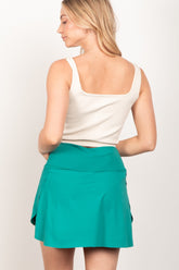 Trendy Crossover Waist Active Skirt with Short Liner for Women - Ideal for Tennis, Running, Yoga